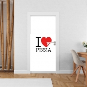 Poster de porte I love Pizza