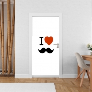 Poster de porte I Love Moustache