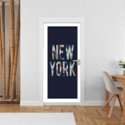 Poster de porte New York en Fleurs