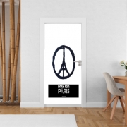Poster de porte Pray For Paris - Tour Eiffel