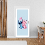 Poster de porte Stitch Angel Love Heart pink