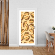 Poster de porte Taco seamless pattern mexican food