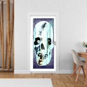 Poster de porte Skull Vintage Bleu