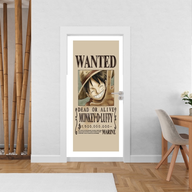 Poster de porte Wanted Luffy Pirate