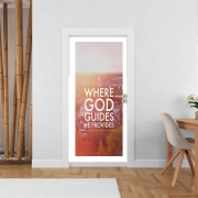 Poster de porte Where God guides he provides Bible