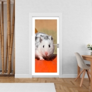 Poster de porte Hamster dalmatien blanc tacheté de noir