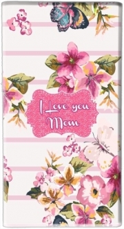 Batterie nomade de secours universelle 5000 mAh Pink floral Marinière - Love You Mom