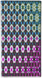 Mini batterie externe de secours micro USB 5000 mAh Abstract bright floral geometric pattern teal pink white