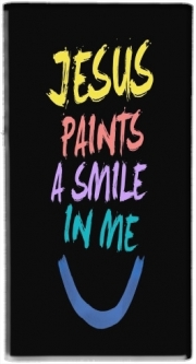 Mini batterie externe de secours micro USB 5000 mAh Jesus paints a smile in me Bible