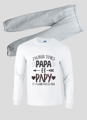 Pyjama enfant J'ai deux titres Papa et Papy et j'assure dans les deux