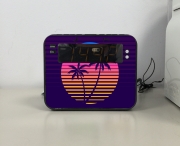 Radio réveil Classic retro 80s style tropical sunset