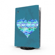Autocollant Playstation 5 - Skin adhésif PS5 A Sea of Love (blue)