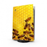 Autocollant Playstation 5 - Skin adhésif PS5 Abeille dans la ruche Miel