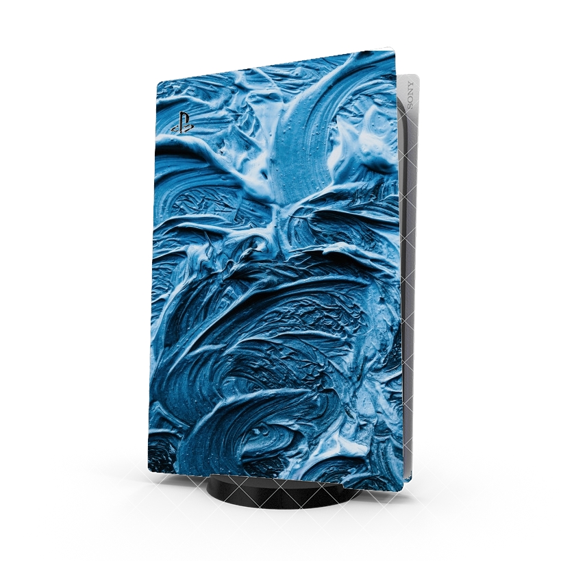 Autocollant Playstation 5 - Skin adhésif PS5 BLUE WAVES