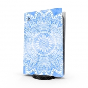 Autocollant Playstation 5 - Skin adhésif PS5 Bohemian Flower Mandala in Blue