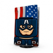 Autocollant Playstation 5 - Skin adhésif PS5 Bricks Captain America