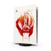 Autocollant Playstation 5 - Skin adhésif PS5 Burning Forest