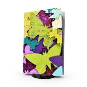 Autocollant Playstation 5 - Skin adhésif PS5 Butterflies art paper