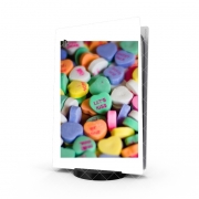 Autocollant Playstation 5 - Skin adhésif PS5 Bonbon Candy Hearts