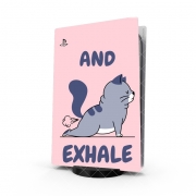 Autocollant Playstation 5 - Skin adhésif PS5 Cat Yoga Exhale