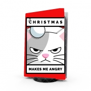 Autocollant Playstation 5 - Skin adhésif PS5 Christmas makes me Angry cat
