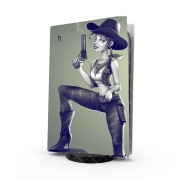 Autocollant Playstation 5 - Skin adhésif PS5 Cowgirl