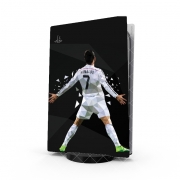 Autocollant Playstation 5 - Skin adhésif PS5 Cristiano Ronaldo Celebration Piouuu GOAL Abstract ART