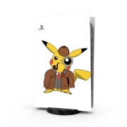 Autocollant Playstation 5 - Skin adhésif PS5 Detective Pikachu x Sherlock