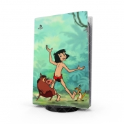 Autocollant Playstation 5 - Skin adhésif PS5 Disney Hangover Mowgli Timon and Pumbaa 