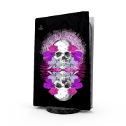 Autocollant Playstation 5 - Skin adhésif PS5 Flowers Skull
