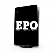 Autocollant Playstation 5 - Skin adhésif PS5 EPO Eau Pastis Olive