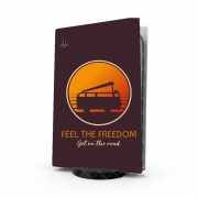 Autocollant Playstation 5 - Skin adhésif PS5 Feel The freedom on the road