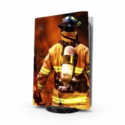 Autocollant Playstation 5 - Skin adhésif PS5 Pompier Feu et Flamme