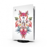 Autocollant Playstation 5 - Skin adhésif PS5 Flamingos Tropical