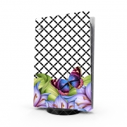 Autocollant Playstation 5 - Skin adhésif PS5 flower power Butterfly