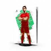 Autocollant Playstation 5 - Skin adhésif PS5 Football Legends: Cristiano Ronaldo - Portugal