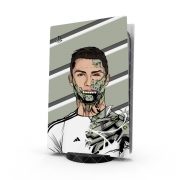 Autocollant Playstation 5 - Skin adhésif PS5 Football Legends: Cristiano Ronaldo - Real Madrid Robot