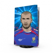 Autocollant Playstation 5 - Skin adhésif PS5 Football Legends: Zinedine Zidane France
