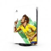 Autocollant Playstation 5 - Skin adhésif PS5 Football Stars: Neymar Jr - Brasil