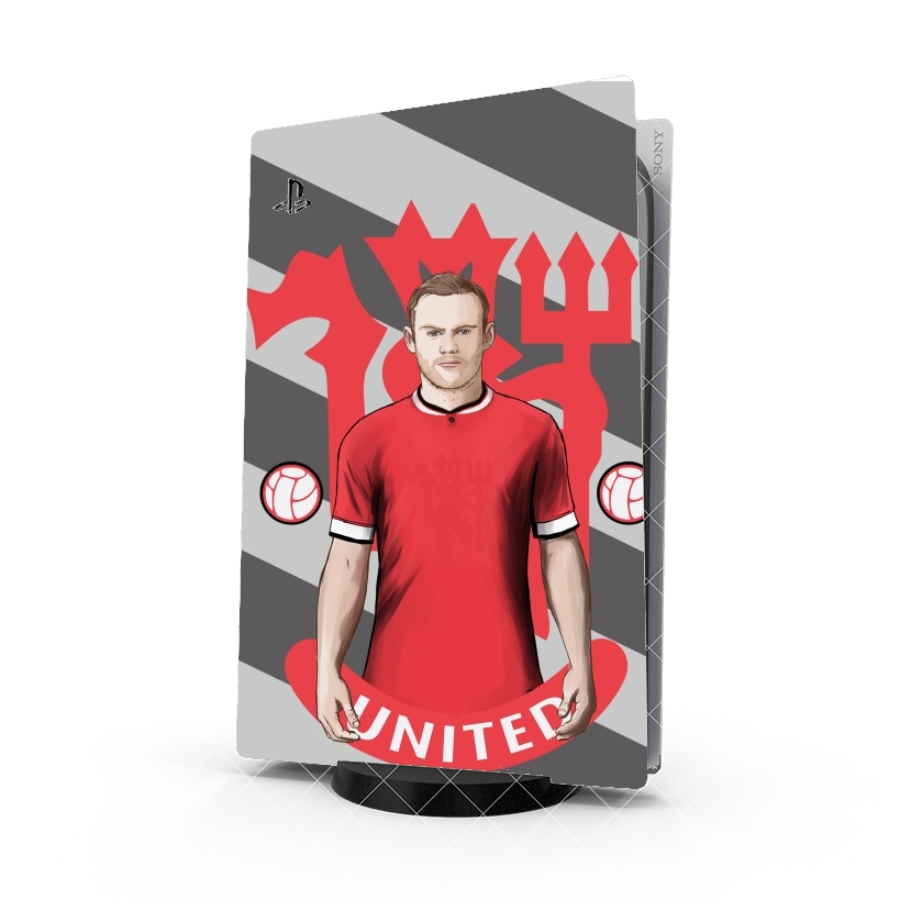 Autocollant Playstation 5 - Skin adhésif PS5 Football Stars: Red Devil Rooney ManU