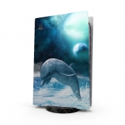 Autocollant Playstation 5 - Skin adhésif PS5 Freedom Of Dolphins