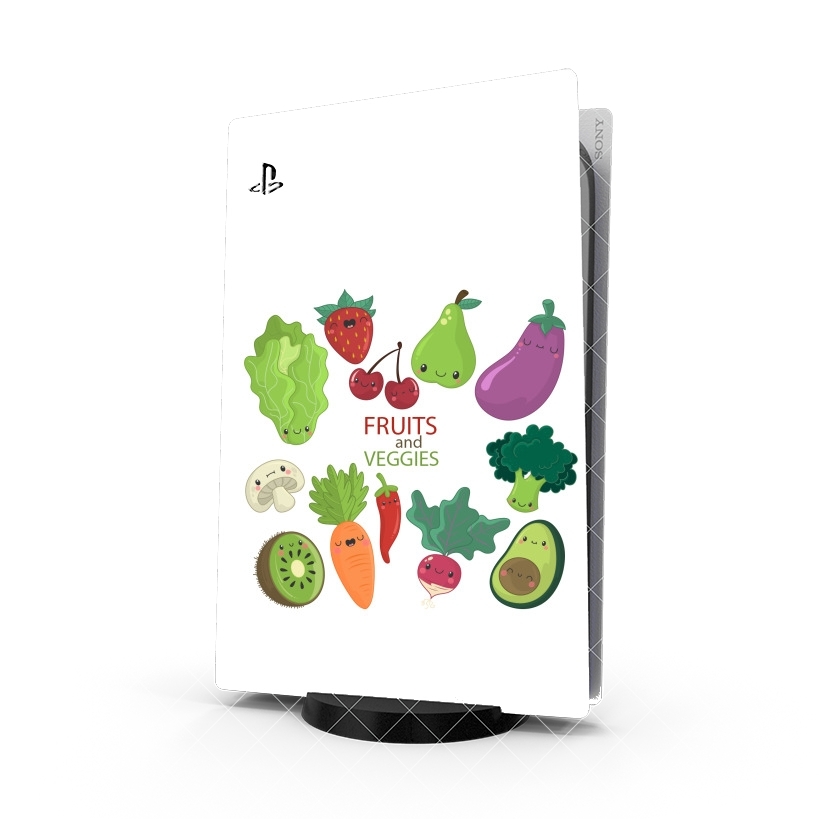 Autocollant Playstation 5 - Skin adhésif PS5 Fruits and veggies