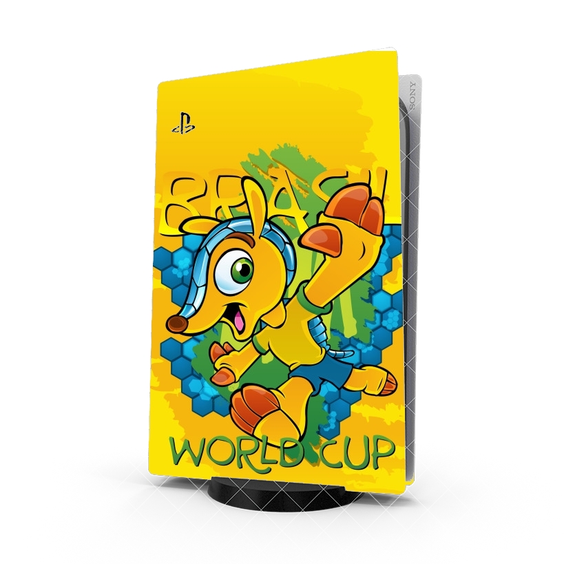 Autocollant Playstation 5 - Skin adhésif PS5 Fuleco Brasil 2014 World Cup 01