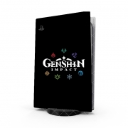 Autocollant Playstation 5 - Skin adhésif PS5 Genshin impact elements