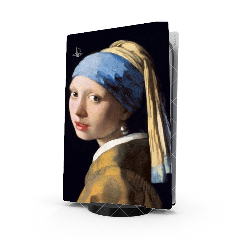 Autocollant Playstation 5 - Skin adhésif PS5 Girl with a Pearl Earring
