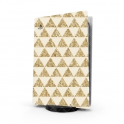 Autocollant Playstation 5 - Skin adhésif PS5 Glitter Triangles in Gold