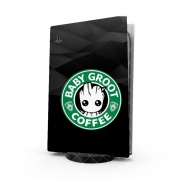 Autocollant Playstation 5 - Skin adhésif PS5 Groot Coffee