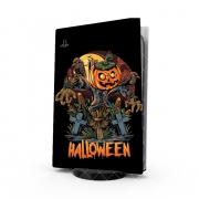 Autocollant Playstation 5 - Skin adhésif PS5 Halloween Pumpkin Crow Graveyard