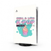 Autocollant Playstation 5 - Skin adhésif PS5 Hand Drawn Finger Heart Chill Love Music Kpop