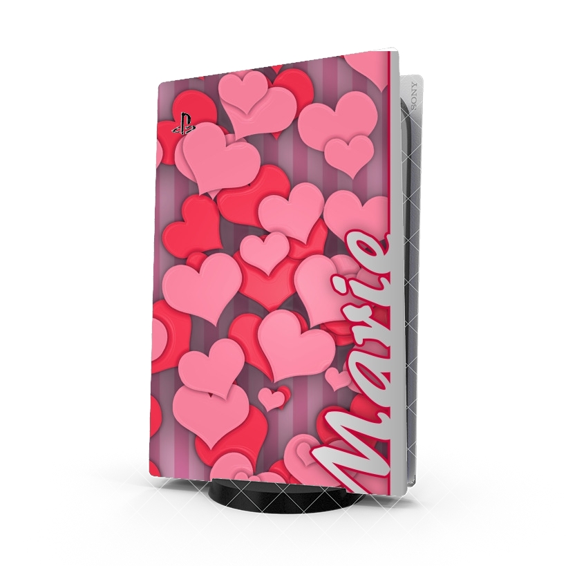 Autocollant Playstation 5 - Skin adhésif PS5 Heart Love - Marie